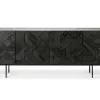Anrichte Graphic Teak schwarz B 224 cm