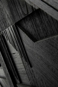 Anrichte Graphic Teak schwarz B 224 cm