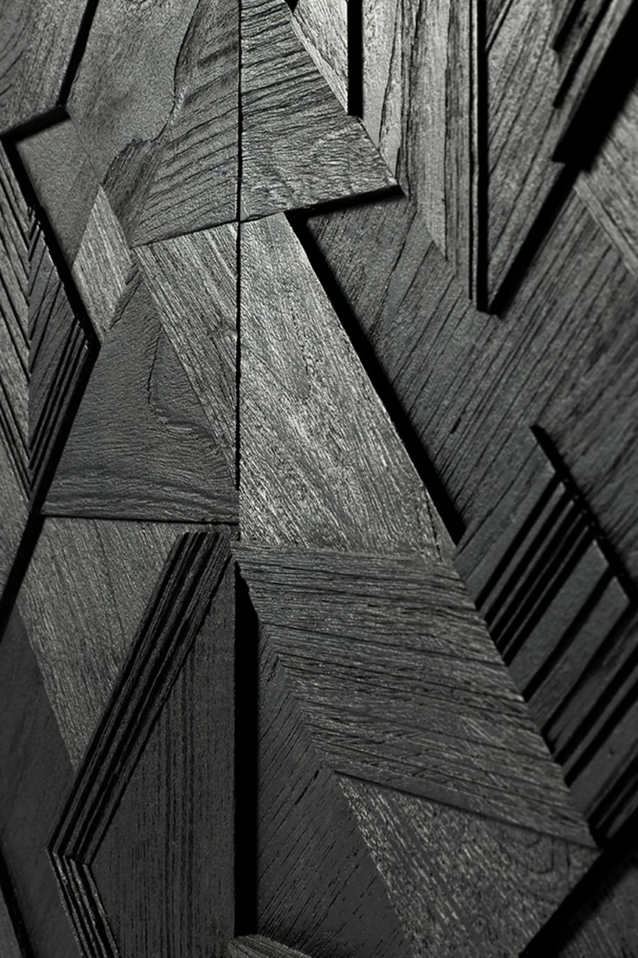 Anrichte Graphic Teak schwarz B 224 cm