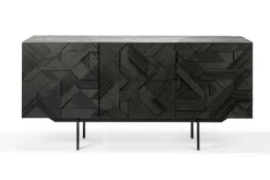 Anrichte Graphic Teak schwarz B 168 cm