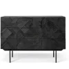 Anrichte Graphic Teak schwarz B 100 cm