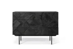 Anrichte Graphic Teak schwarz B 100 cm