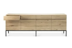 Anrichte Ligna Eiche schwarz B 220 cm
