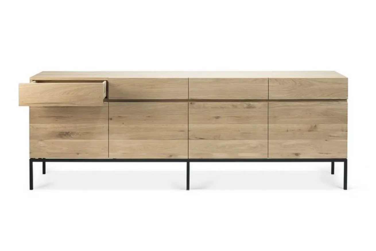 Anrichte Ligna Eiche schwarz B 220 cm