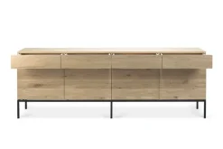 Anrichte Ligna Eiche schwarz B 220 cm