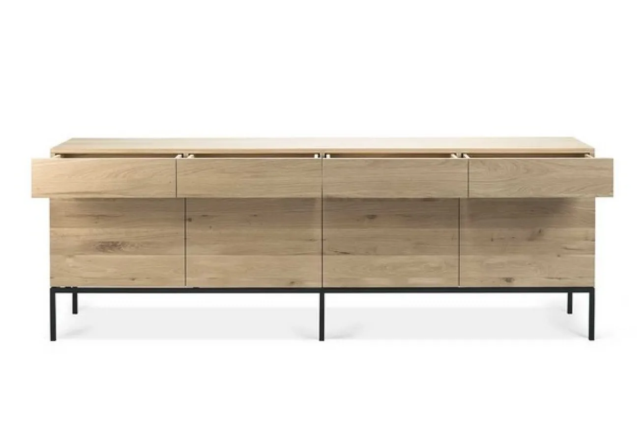 Anrichte Ligna Eiche schwarz B 220 cm