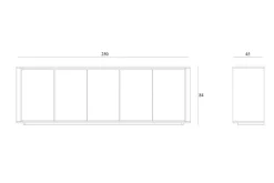 Anrichte Shadow Eiche massiv B 250 cm