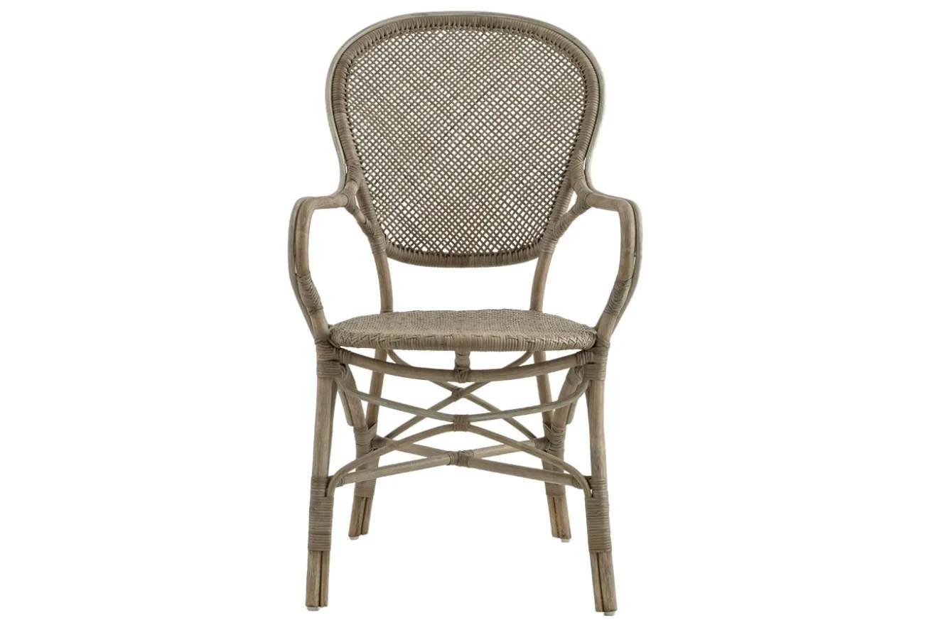 Armlehnstuhl Rossi Rattan taupe