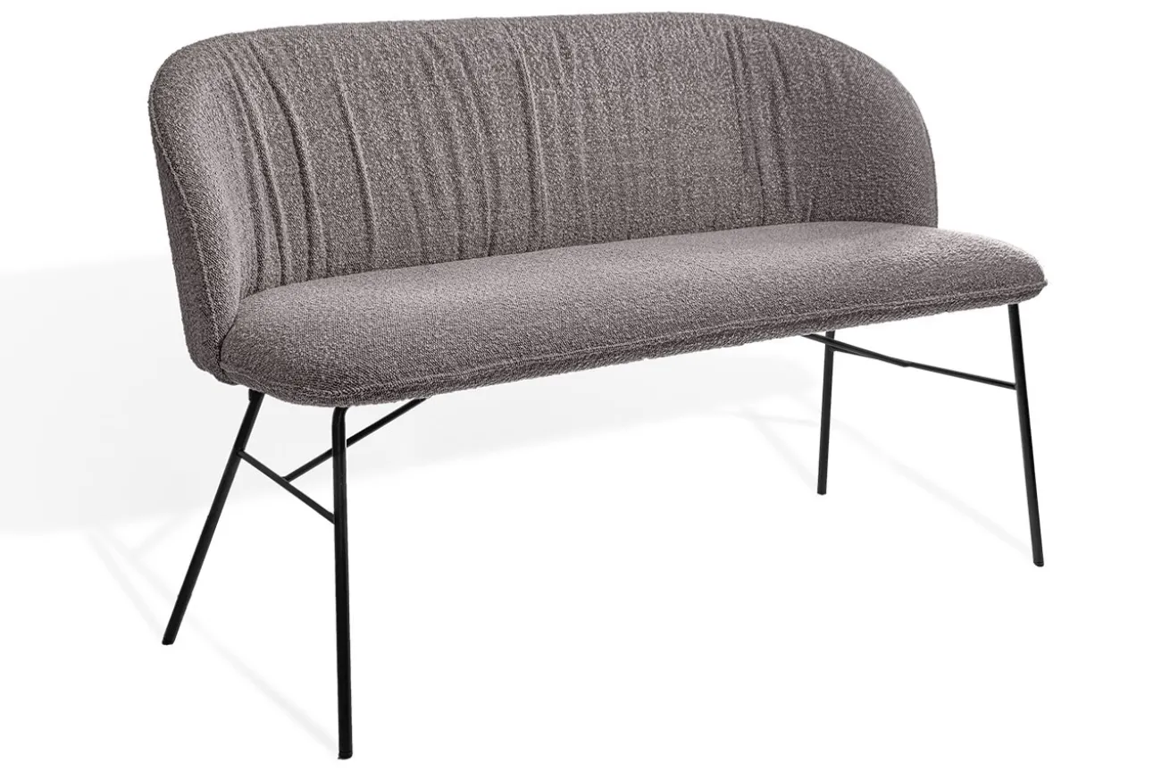 Bank Alvaro 2-Sitzer Bouclé grau