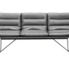 Bank Arva 3-Sitzer Stoff-Leder grau