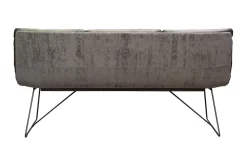 Bank Arva 3-Sitzer Stoff-Leder grau
