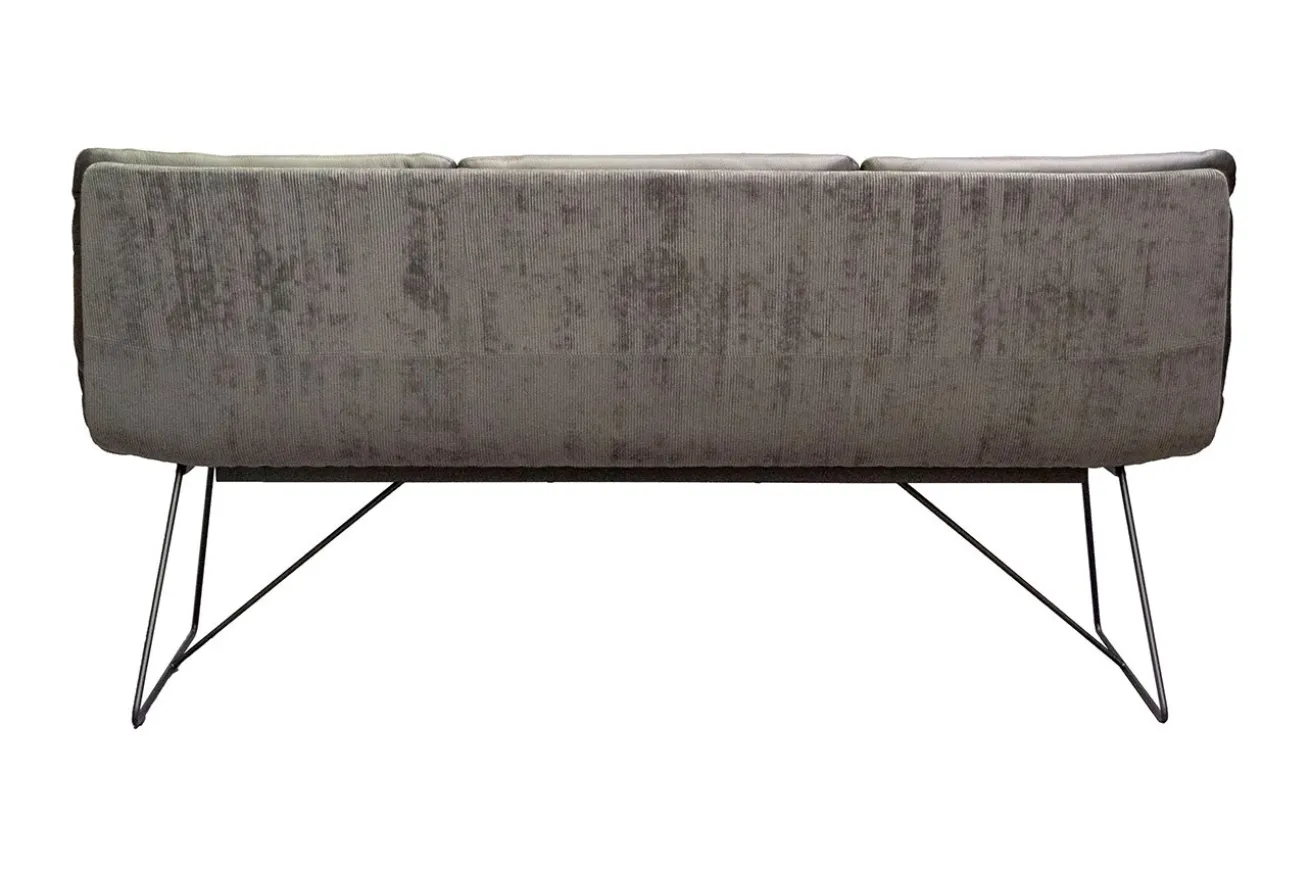 Bank Arva 3-Sitzer Stoff-Leder grau