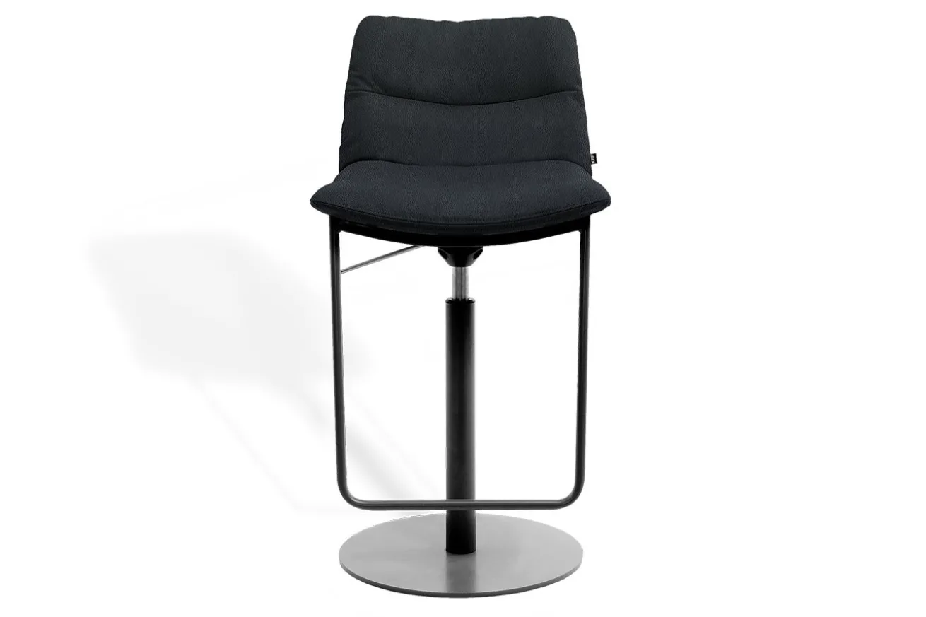 Barhocker Arva Leder schwarz drehbar