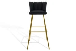 Barhocker Gaia Leder schwarz H 82 cm