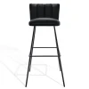 Barhocker Gaia Leder schwarz H 82 cm