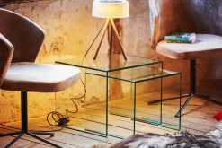Beistelltisch 2er Set Even Klarglas 48*44*39cm & 40*40*35cm