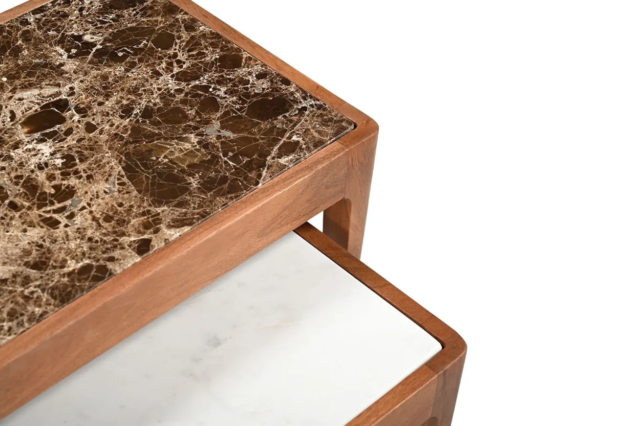 Beistelltisch 2er-Set Gats Marmor