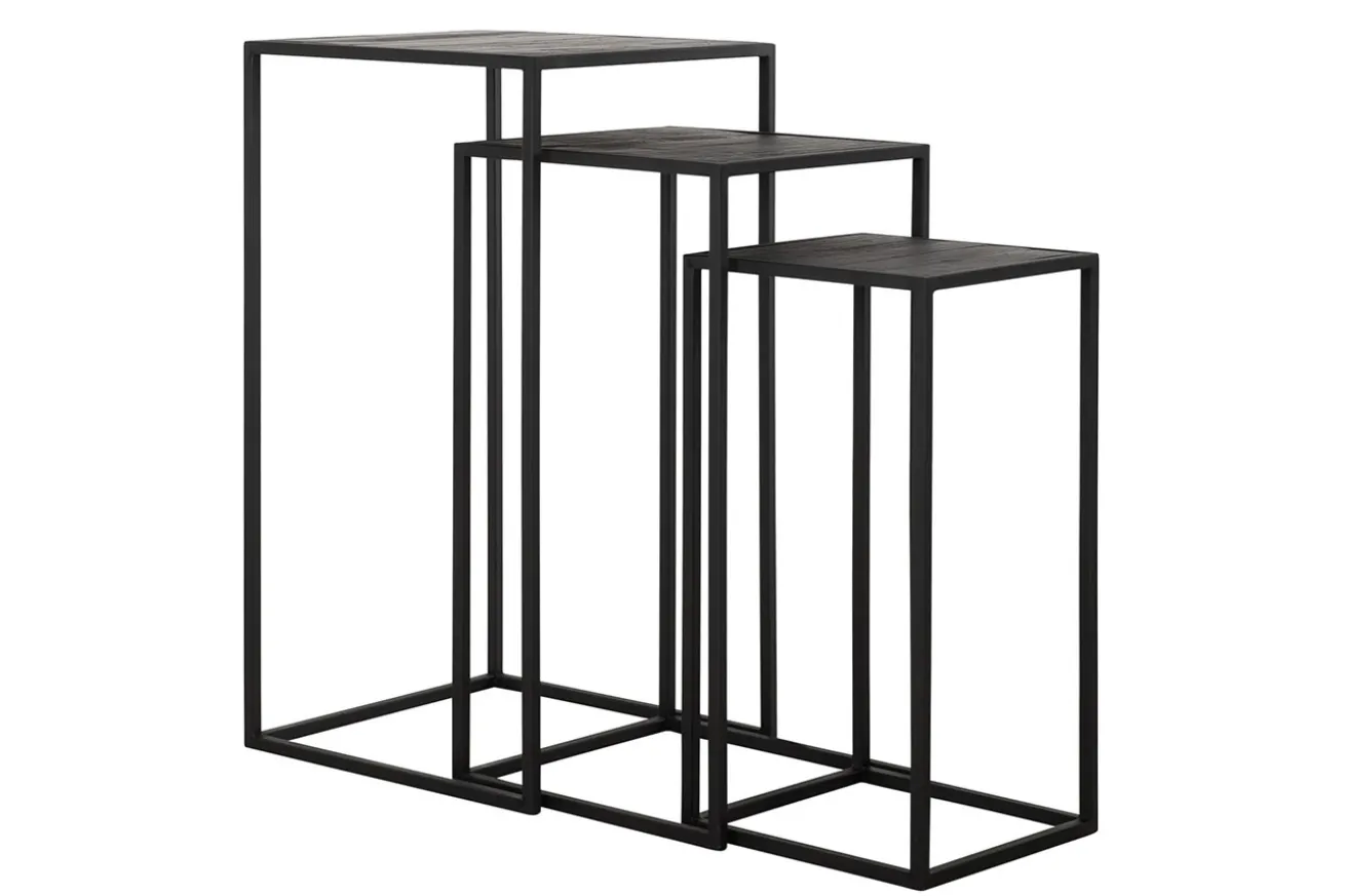 Beistelltisch Highlight 3er Set schwarz