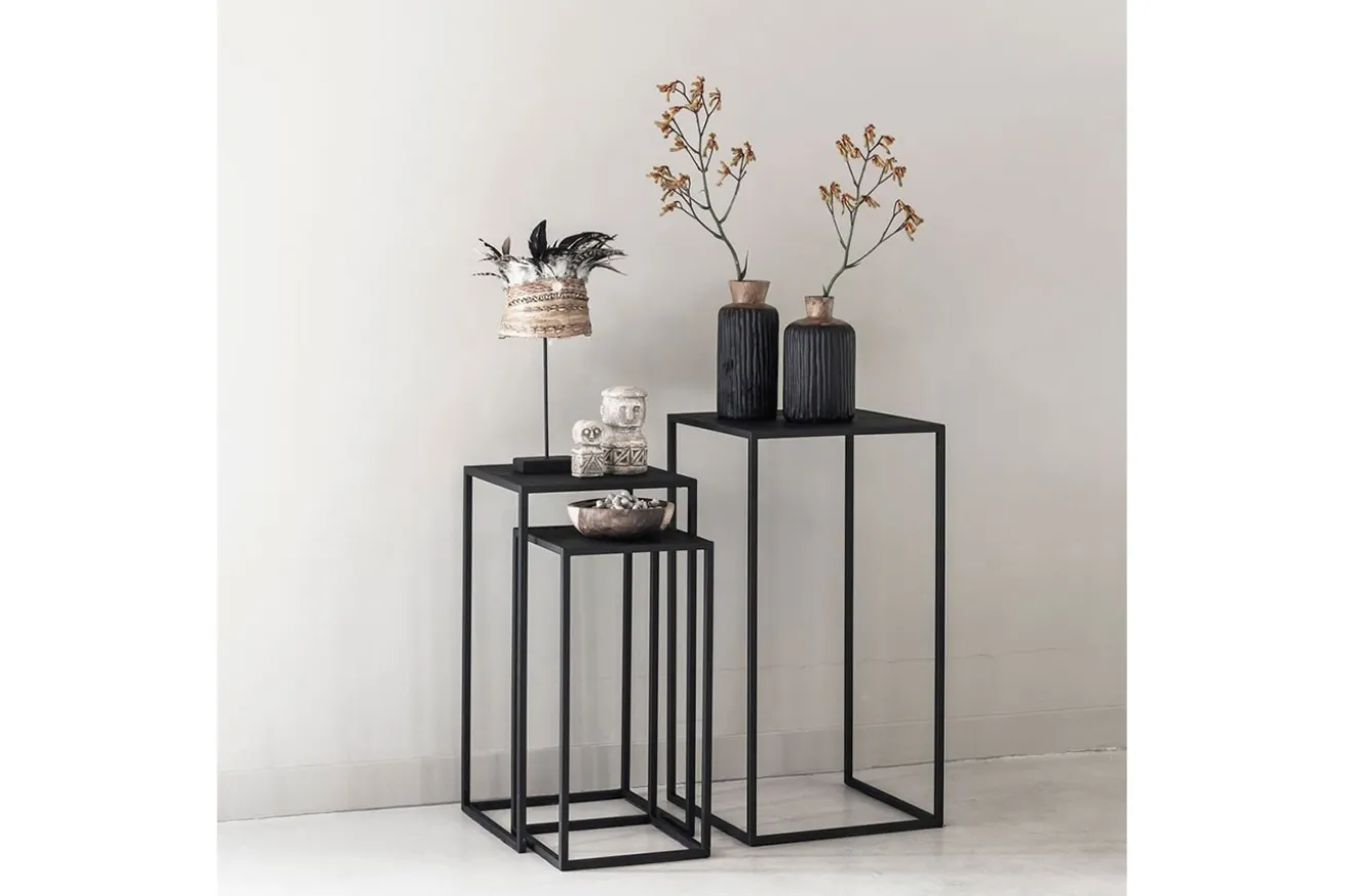Beistelltisch Highlight 3er Set schwarz
