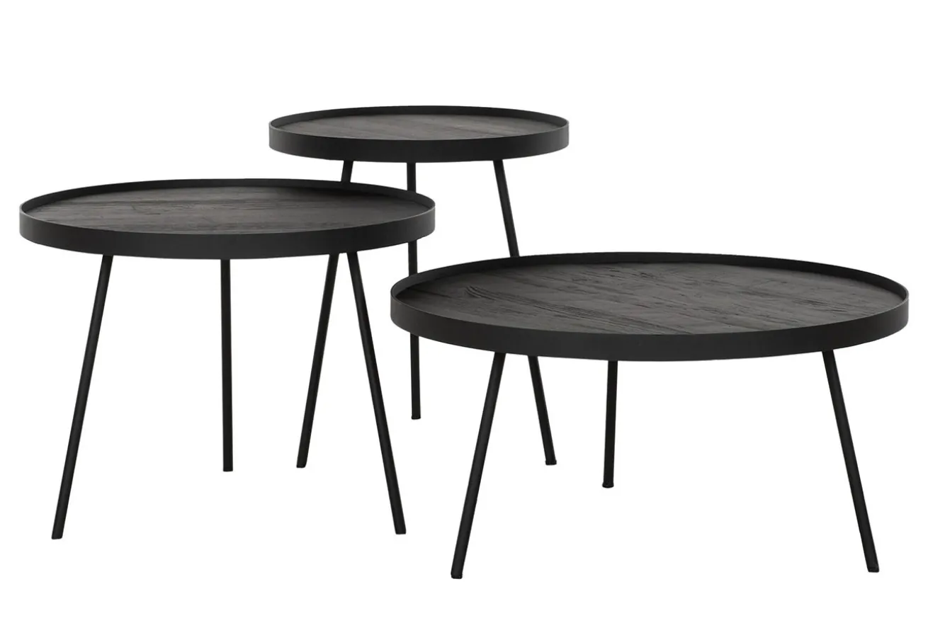 Beistelltisch Highlight Teak schwarz D 40 cm