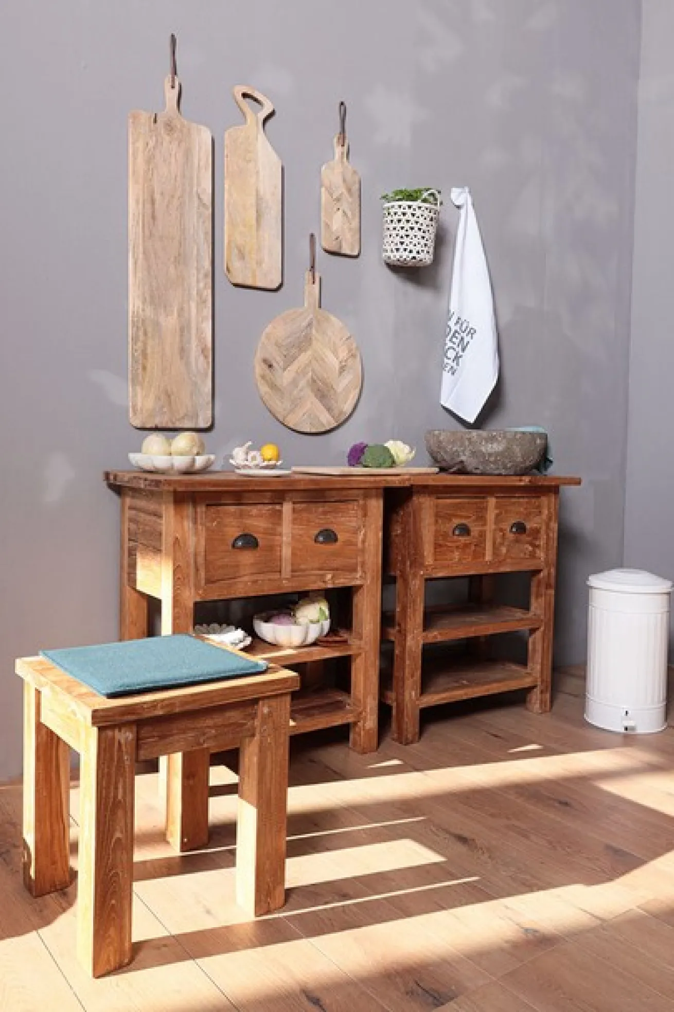 Beistelltisch Loft Teakholz 40x40 cm
