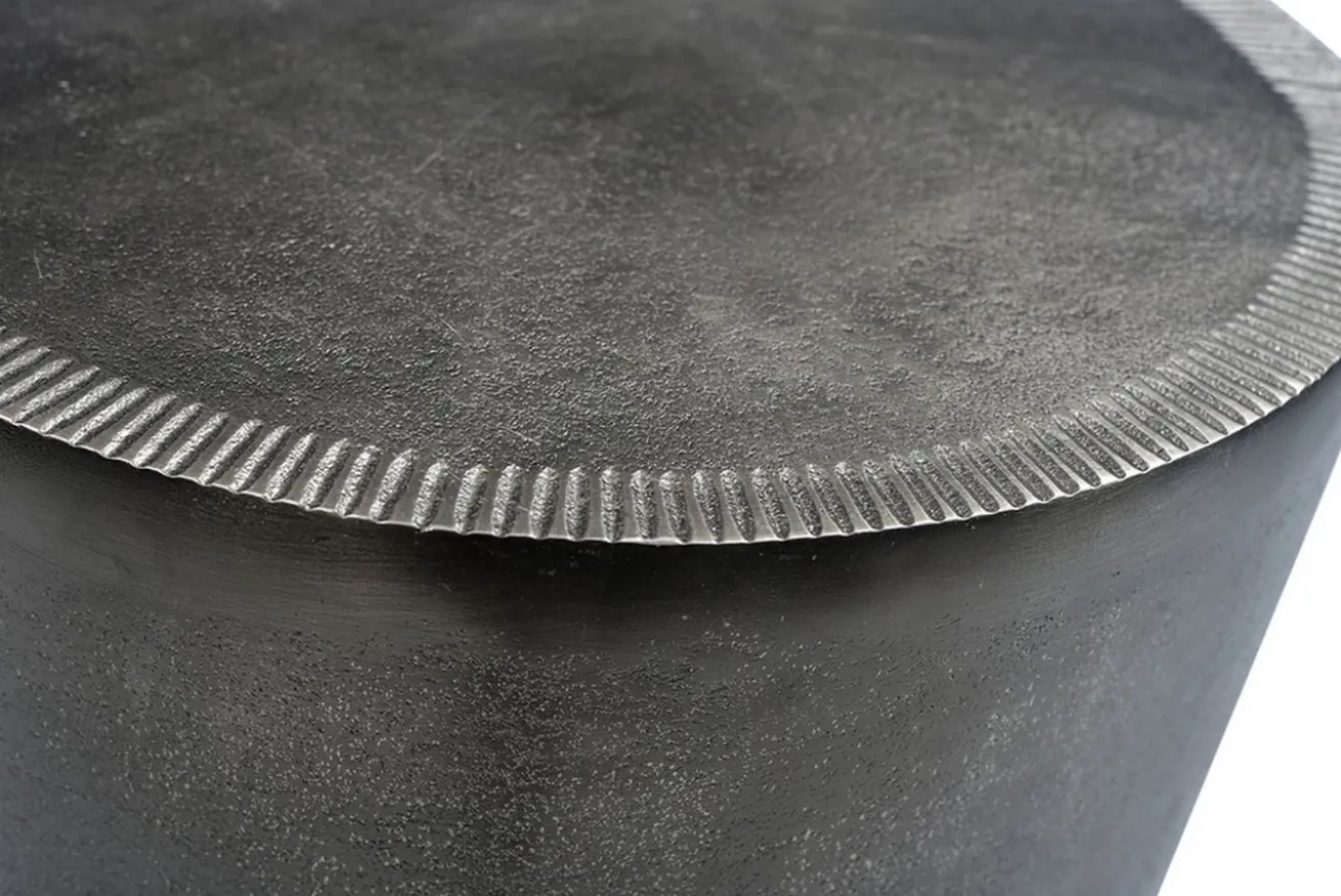 Beistelltisch Metall rund grau D 34 cm