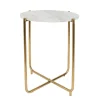 Beistelltisch rund Marmor weiss h 54 cm