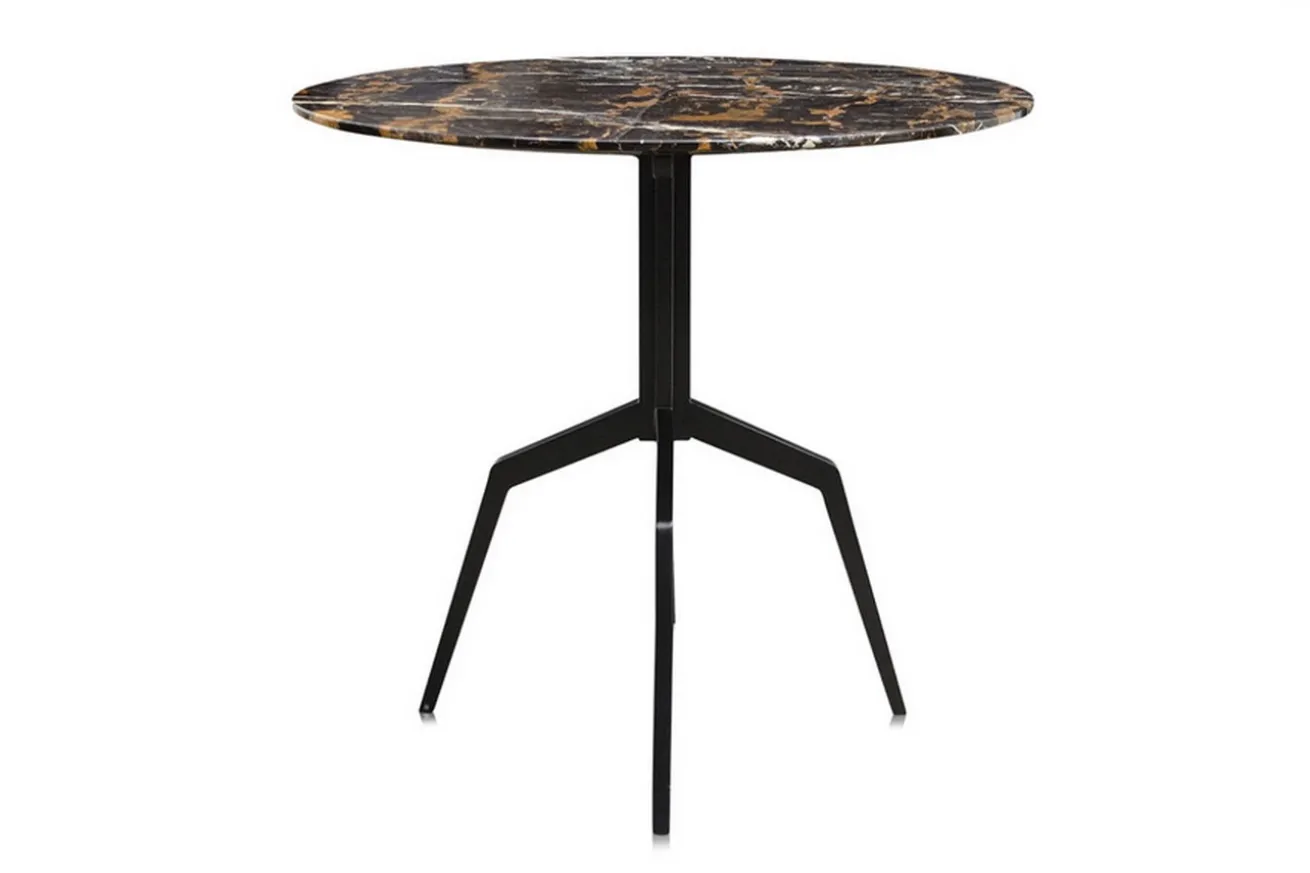 Bistrotisch Razor rund mit Marmorplatte schwarz 80