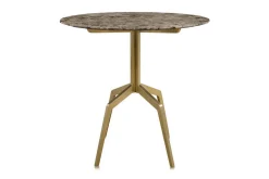 Bistrotisch Razor rund mit Marmorplatte braun 80