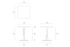 Bistrotisch Torsion Eiche natur B 70 cm