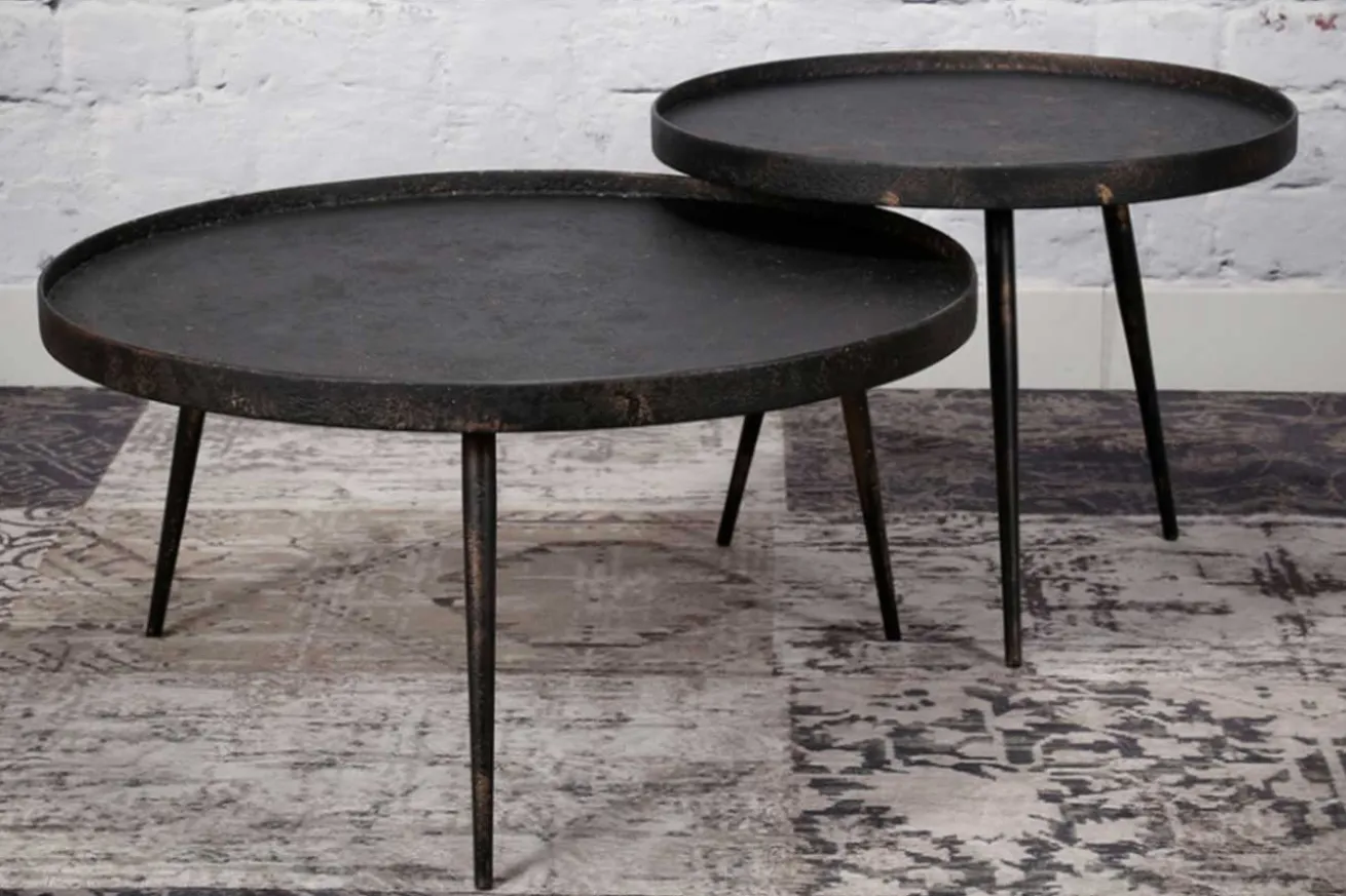 Couchtisch 2er Set Metall grau
