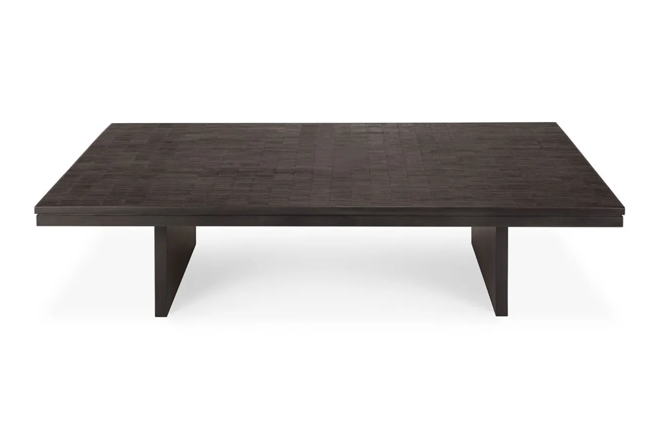 Couchtisch Grooves Teak schwarz B 140 cm
