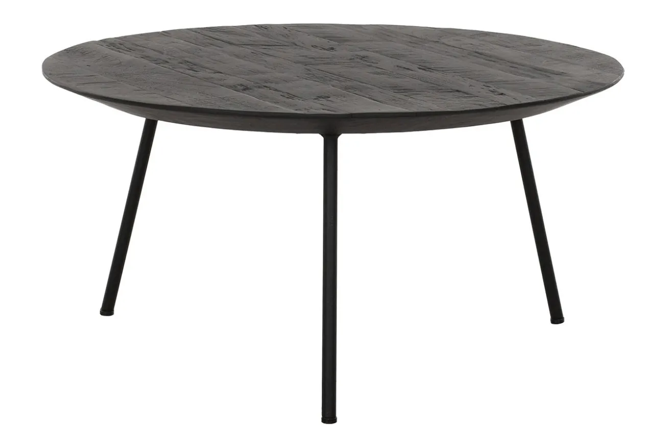Couchtisch Highlight Teak schwarz rund D 60 cm