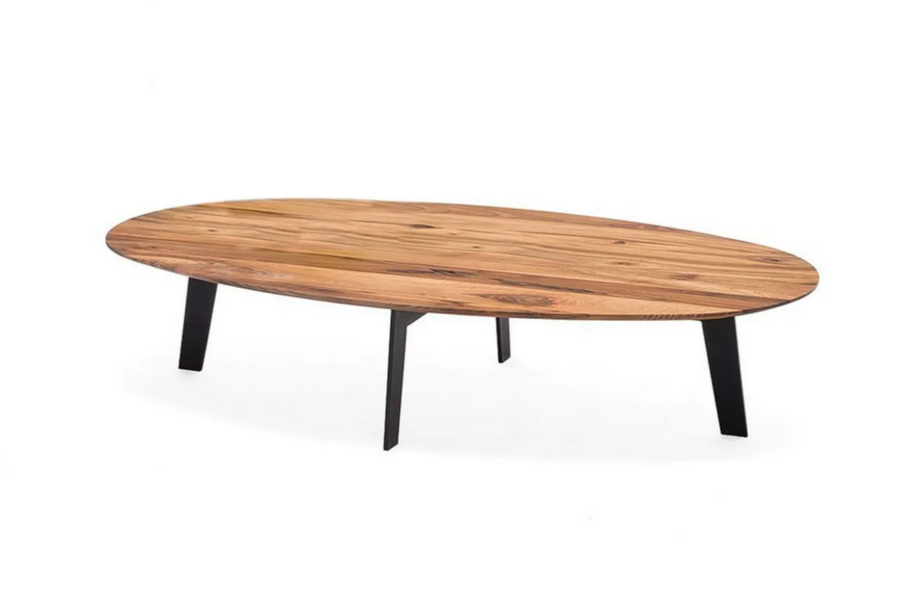 Couchtisch Massivholz Wildeiche oval