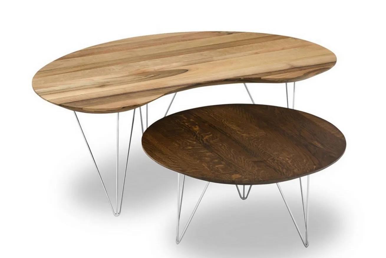 Couchtisch Nierenform Eiche glatt