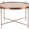 Couchtisch rund Metall Glas kupfer