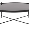 Couchtisch rund Metall Glas schwarz