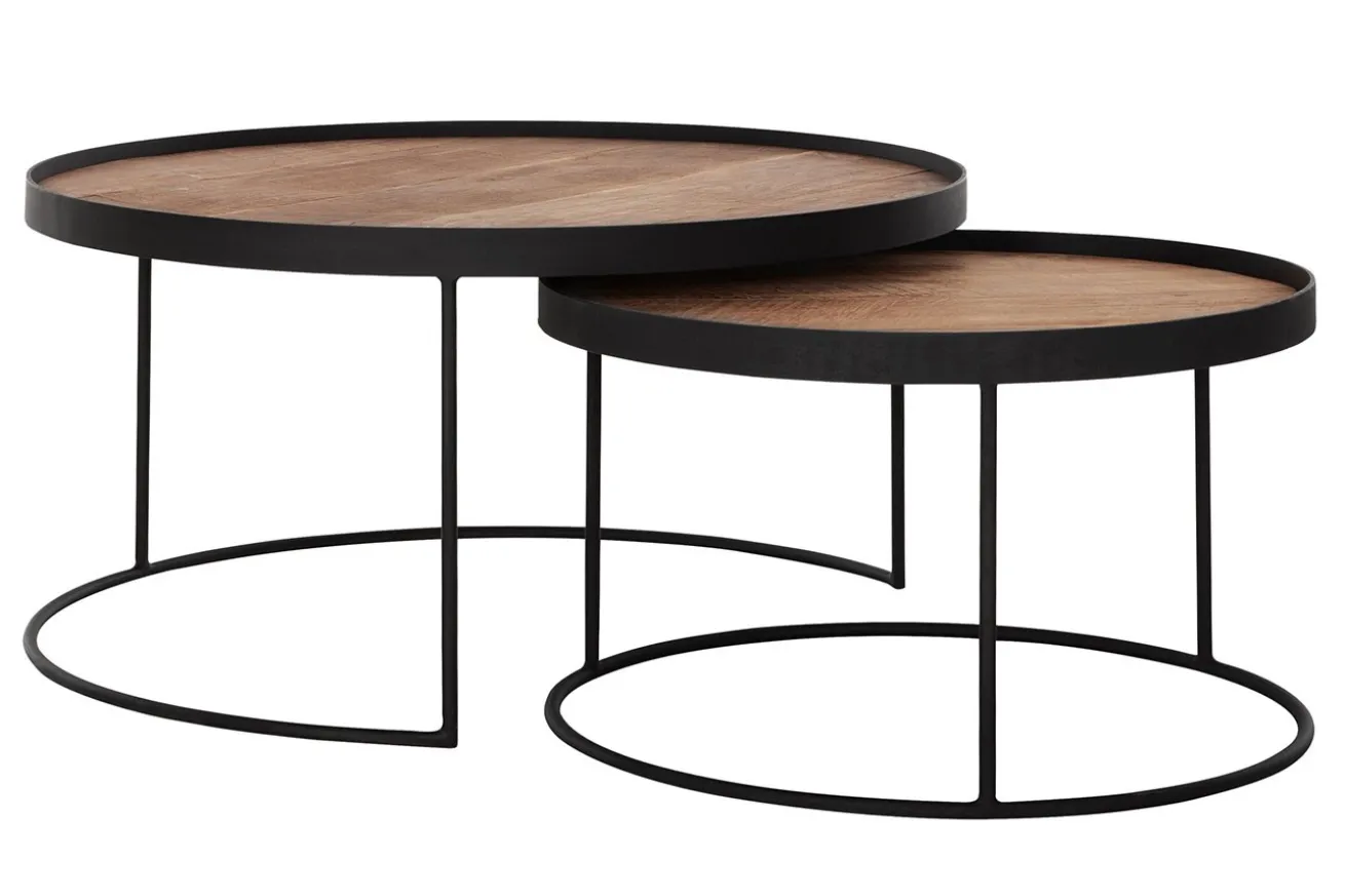 Couchtisch Set Highlight rund natur