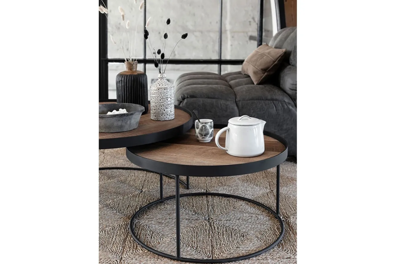 Couchtisch Set Highlight rund natur