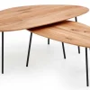 Couchtischset oval Eiche Massivholz