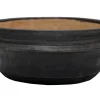 Dekotopf Ton grau H 14 cm