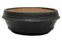 Dekotopf Ton grau H 14 cm