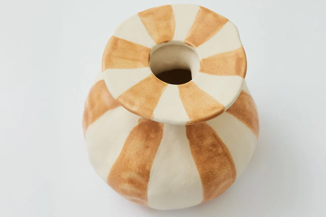 Dekovase Raja orangeweiss klein