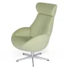 Designer Drehsessel mit Kopfstütze Stoff limette 360 ° drehbar B 79 T84 H 111 cm