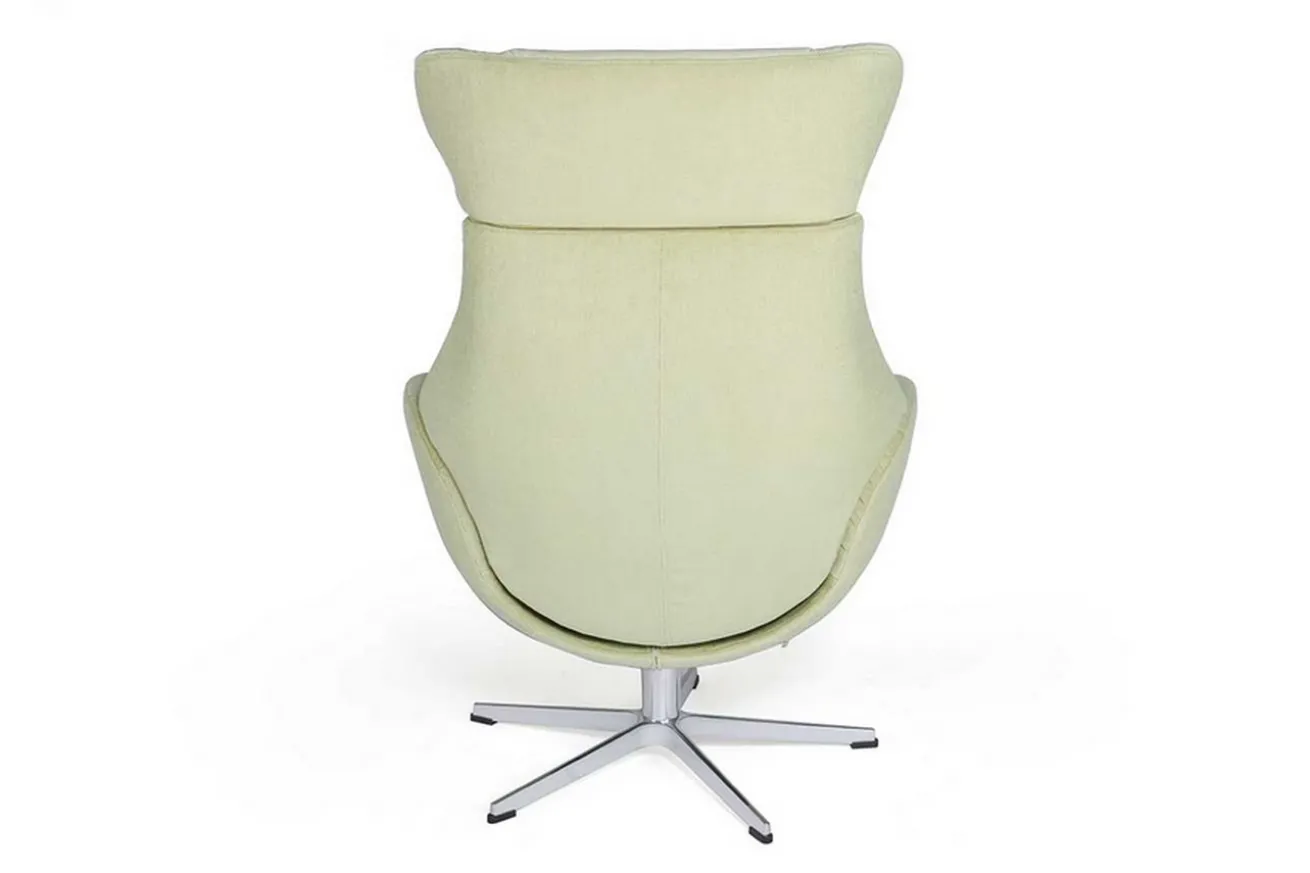 Designer Drehsessel mit Kopfstütze Stoff limette 360 ° drehbar B 79 T84 H 111 cm