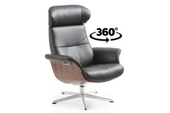 Designer Drehsessel Timeout Leder schwarz