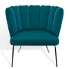 Designersessel Gaia Lounge Stoff petrol