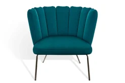Designersessel Gaia Lounge Stoff petrol
