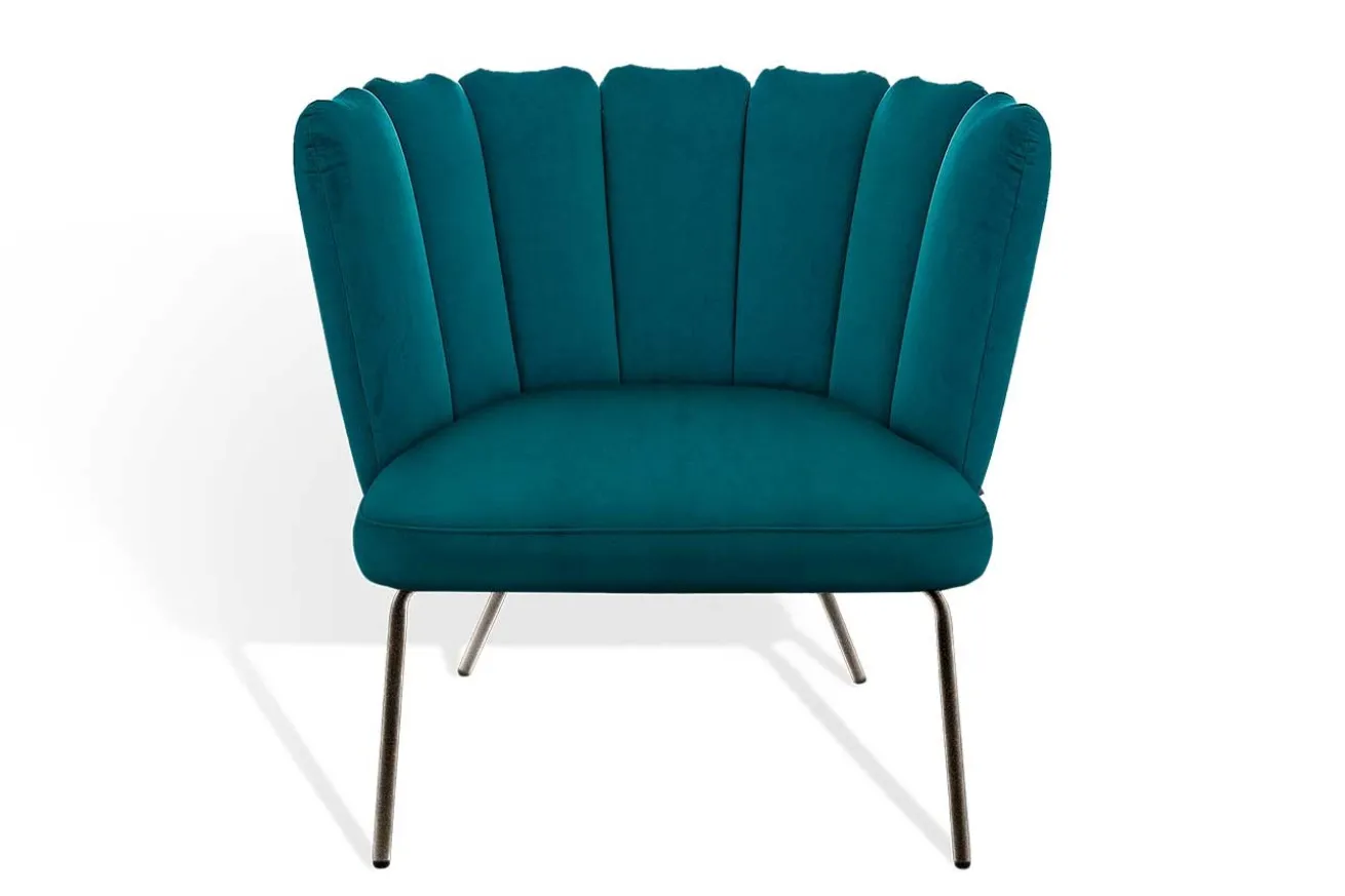 Designersessel Gaia Lounge Stoff petrol