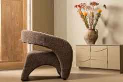 Designersessel Radia Stoff braun